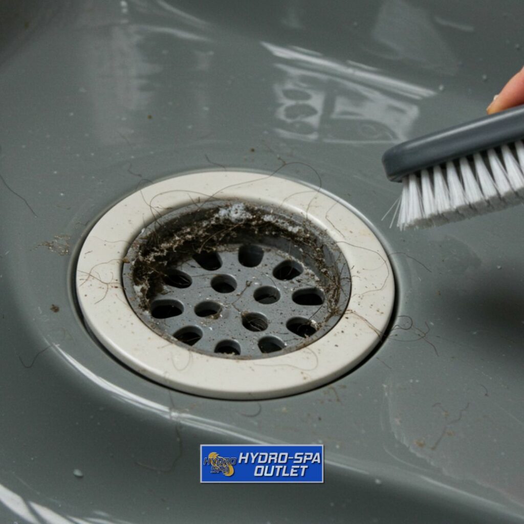 Hot tub drain and cleaning