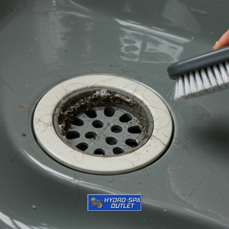 Hot tub drain and cleaning