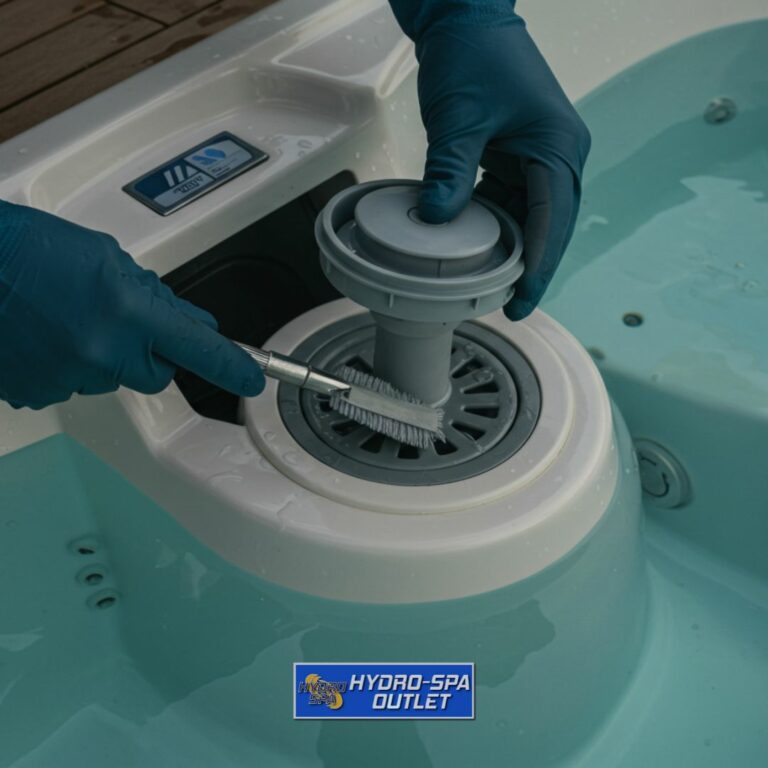 Hot tub drain and cleaning