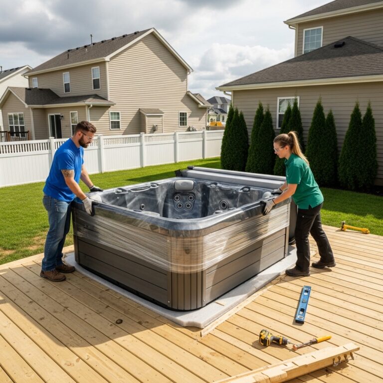 Hot tub installation