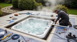 Hot tub installation