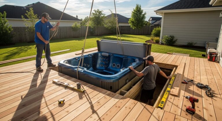 Hot tub installation